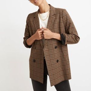 Madewell Brown Plaid Blazer